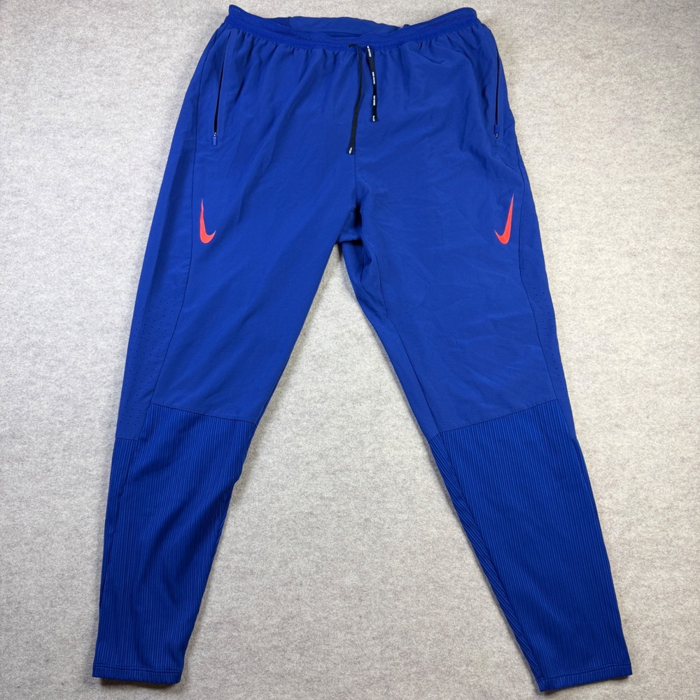 Nike Dri-FIT ADV AeroSwift Mens Running Pants Blue Orange DM4615-480 Large
